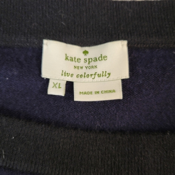 Kate Spade Amari Blue Striped Wool & Cashmere Sweater - Picture 5 of 6